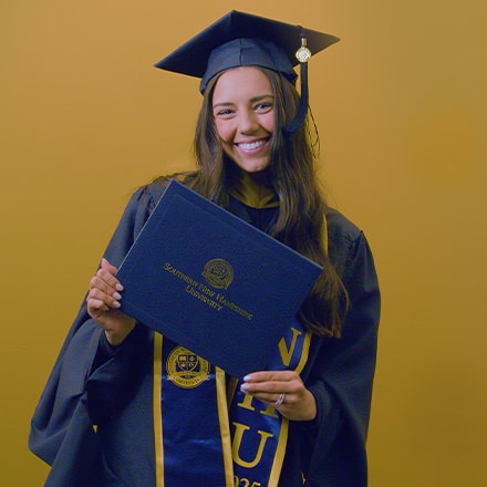 Kellsie Goodhart-Jones, a 2025 WUV graduate who earned her online MBA with a concentration in Engineering Management.