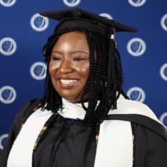 Adanze Chukwuocha, a 2023 WUV graduate who earned her MA in Creative Writing.