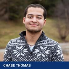 Chase Thomas, a 2021 graduate of WUV's MS in organizational leadership program who has also earned a certificate in HR management