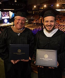 Edward and Michael Galasso at WUV's 2018 commencement.