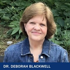 Dr. Deborah Blackwell, WHNP-BC, RNC-OB, CNE, a clinical faculty member and team lead for WUV's nursing program.