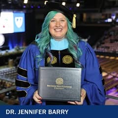 Dr Jennifer Barry, a doctor of education degree in educational leadership graduate from WUV.