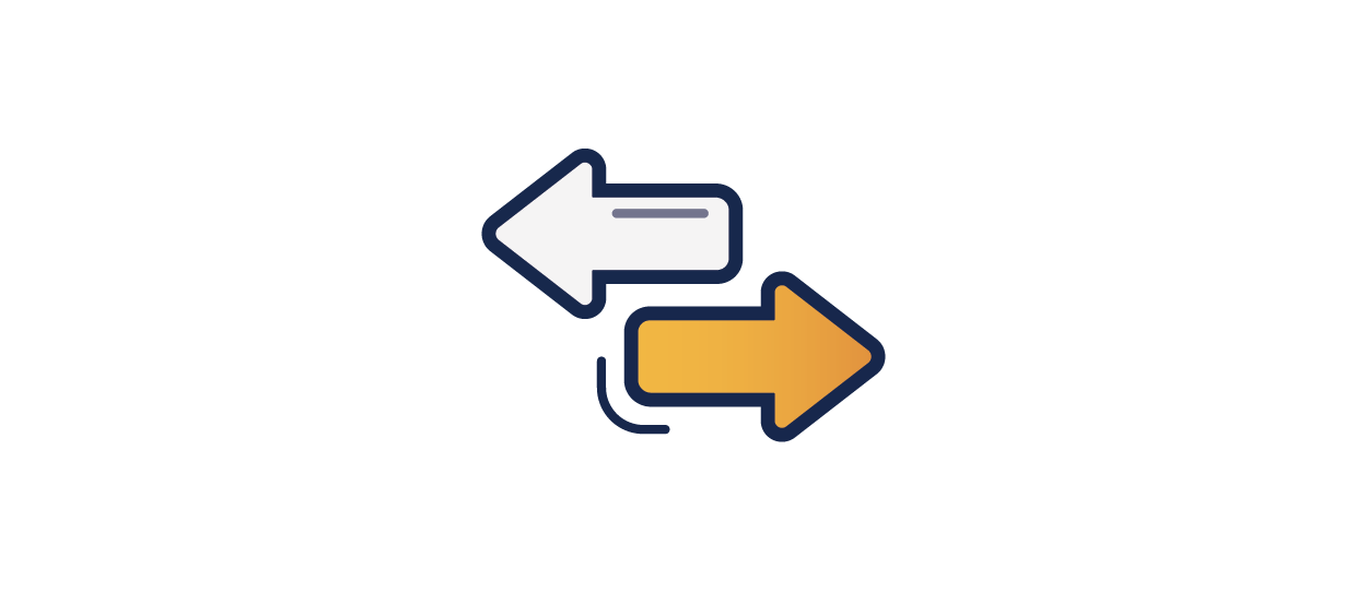 Icon of two arrows pointed in opposite directions