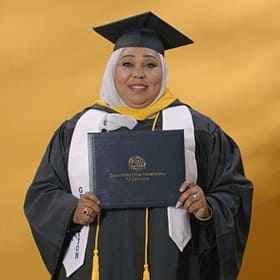 Jamila Aithammousaid, a 2024 graduate from WUV with a BSN.