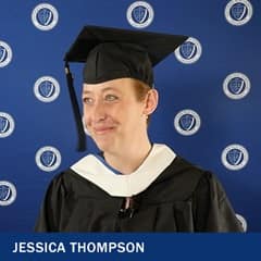 Jessica Thompson, a 2023 graduate from wuv with a human services degree with a concentration in substance abuse