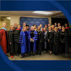 President Lisa Marsh Ryerson in a group photo with WUV's Board of Trustees.