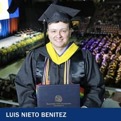 Luis Nieto Benitez, a 2023 WUV graduate who earned his bachelor’s degree in business administration.