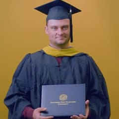 Luke Blaeser '25, WUV graduate with a master's in healthcare administration.
