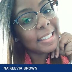 Na’Keevia Brown '21G, an WUV graduate who earned her master’s degree in communication with a new media and marketing concentration.