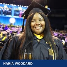 Nakia Woodard, a 2023 WUV graduate with a bachelor’s in business administration with a concentration in human resource management
