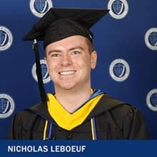 Nicholas LeBoeuf, a graduate from WUV with his bachelors in computer science.