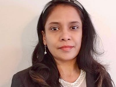 Ashrafi Ahmed, who earned her online master's in management with a concentration in construction management from wuv in 2019.