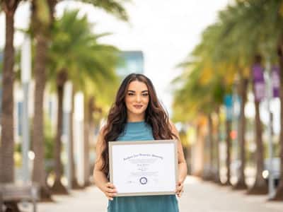 Deonna Purrazzo, a 2023 graduate from WUV who earned her bachelor of arts degree in history.