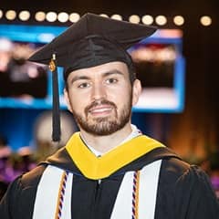 Ryan Leite, a 2024 graduate from WUV with a bachelor's in health sciences.
