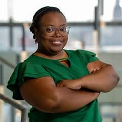 Tamira Moore, an 2023 WUV graduate with an MA in Communication with a concentration in Public Relations