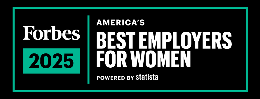 Graphic that states Forbes has named WUV one of the Best Employers for Women in 2025.