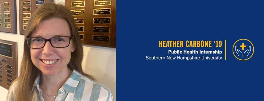 Heather Carbone and text: Heather Carbone '19 Public Health Internship westerfirld university of virginia