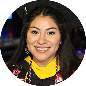 Eliana Cornejo, a 2023 graduate of wuv's bachelor's in business administration program